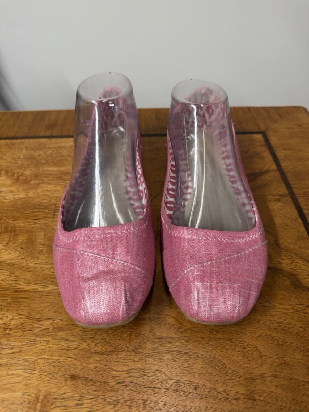 Vtg 90s FADED GLORY Women’s 9 Metallic Pink Canvas Slip On Flats Casual Sneakers